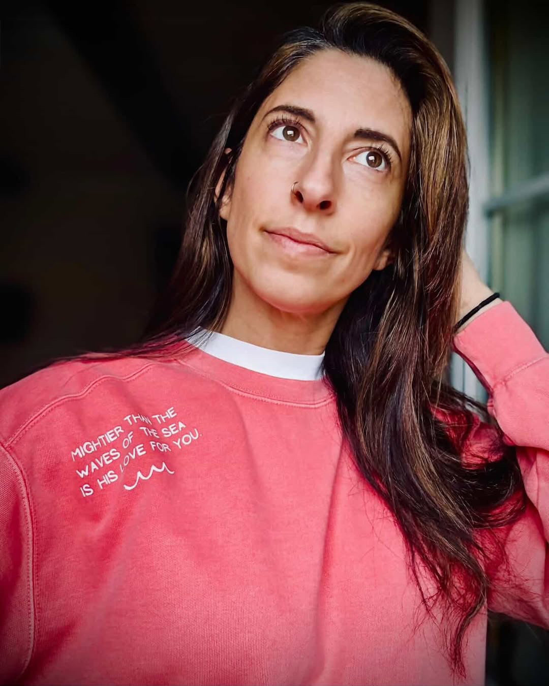 MIGHTIER THAN THE WAVES OF THE SEA IS HIS LOVE FOR YOU UNISEX SWEATSHIRT