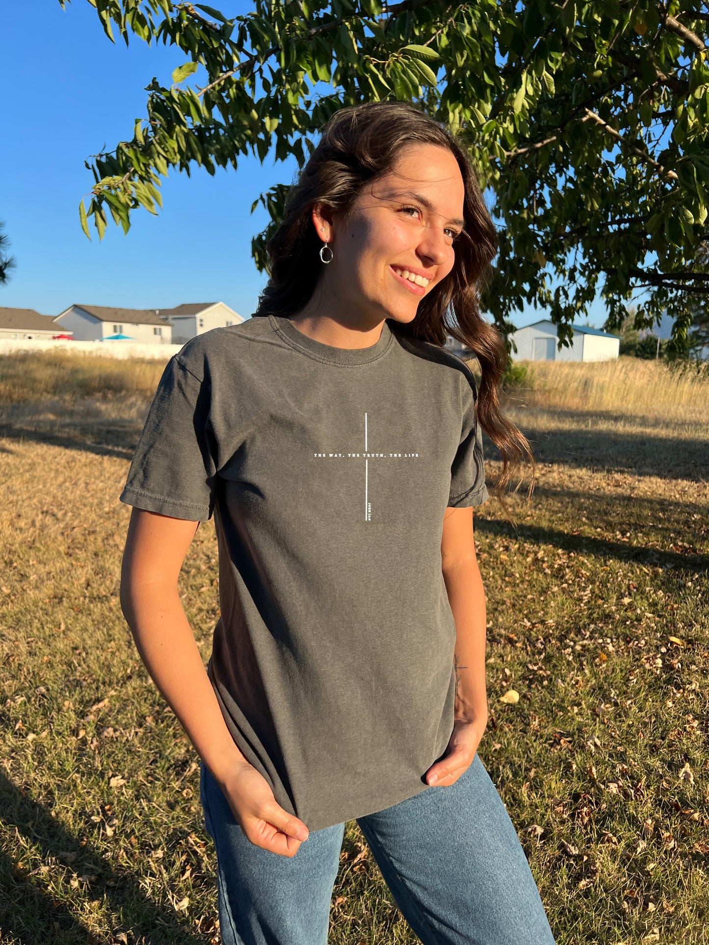 THE WAY, THE TRUTH, THE LIFE MINIMALIST CROSS UNISEX TEE