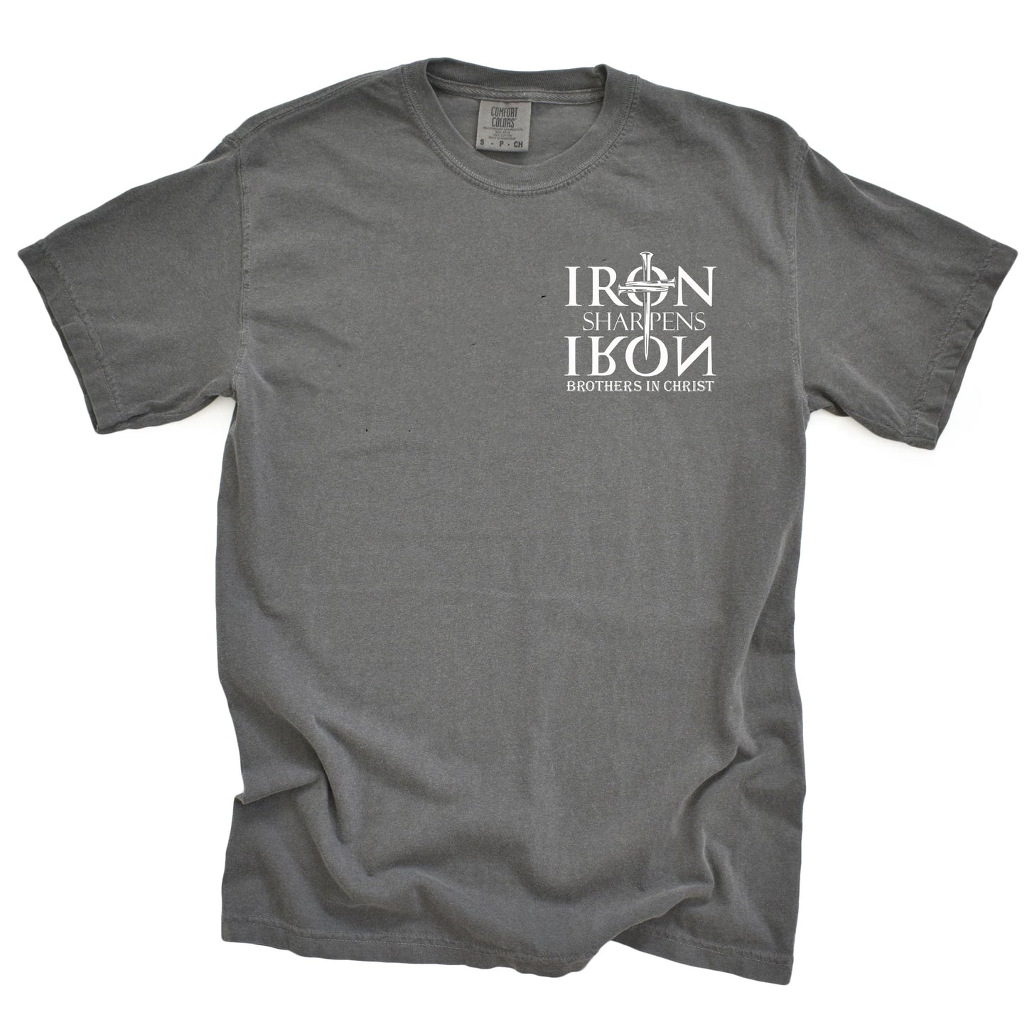 IRON SHARPENS IRON BROTHERS IN CHRIST UNISEX PEPPER TEE