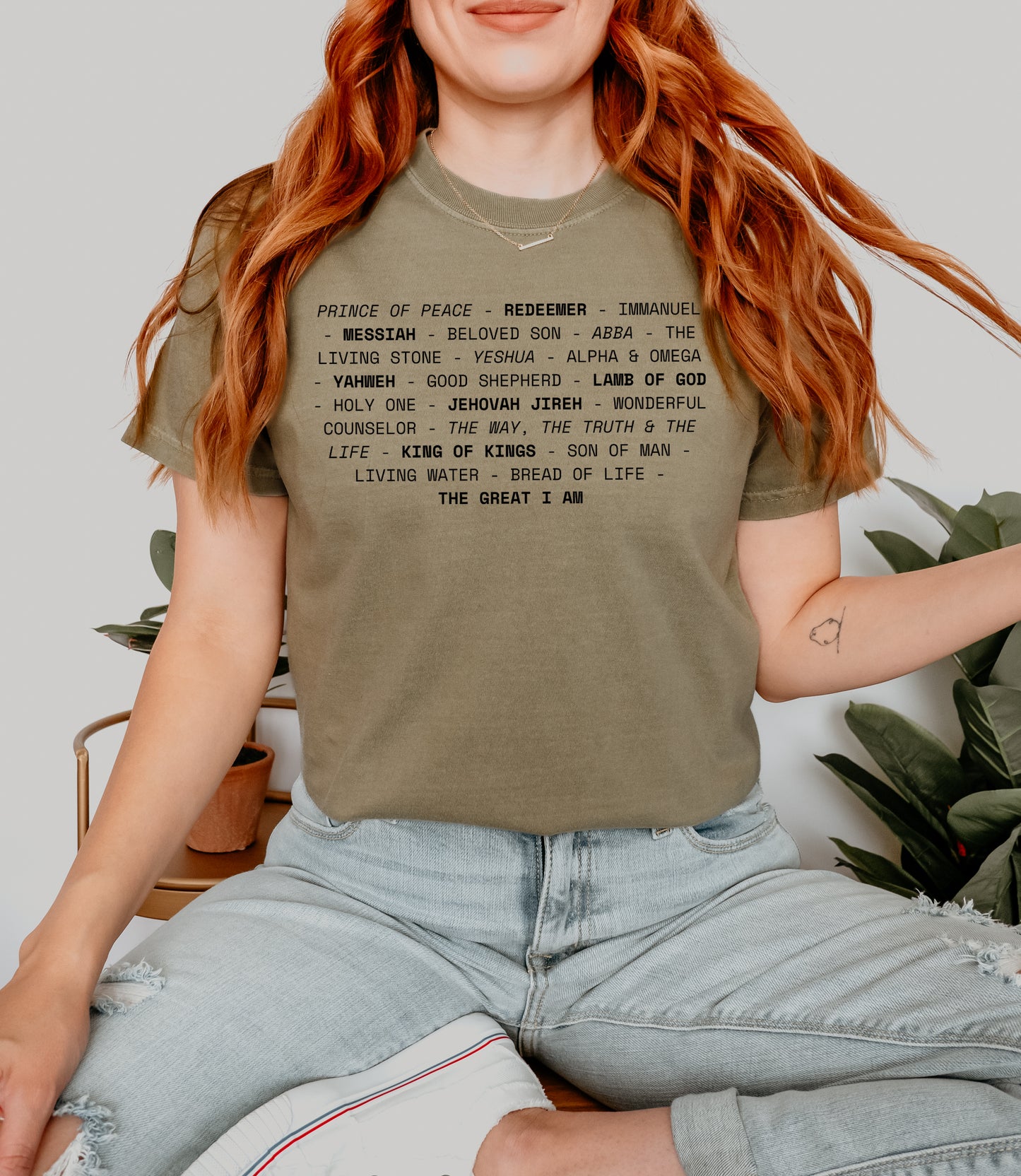 THE MANY NAMES OF JESUS UNISEX TEE