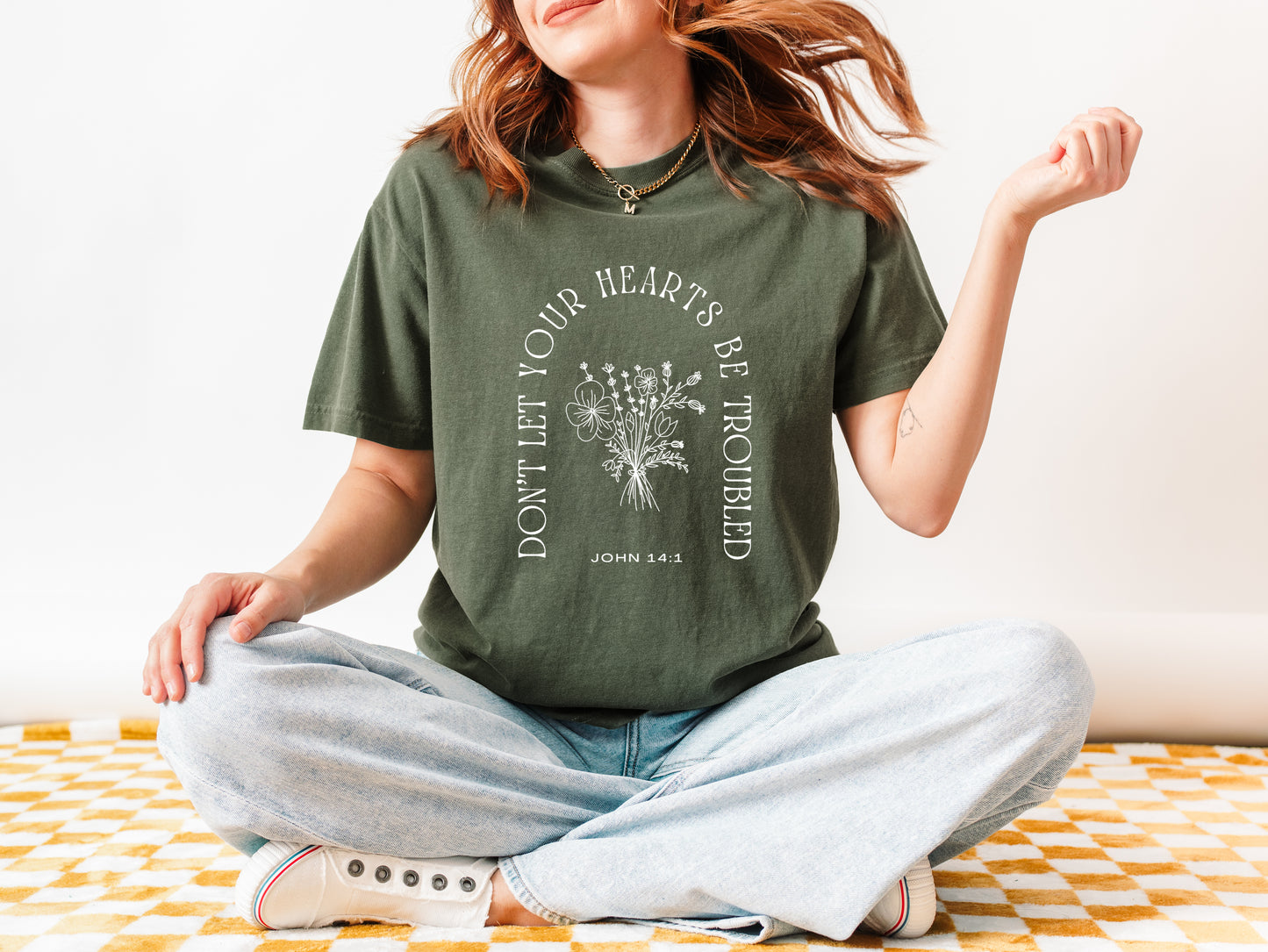 DON'T LET YOUR HEARTS BE TROUBLED UNISEX TEE