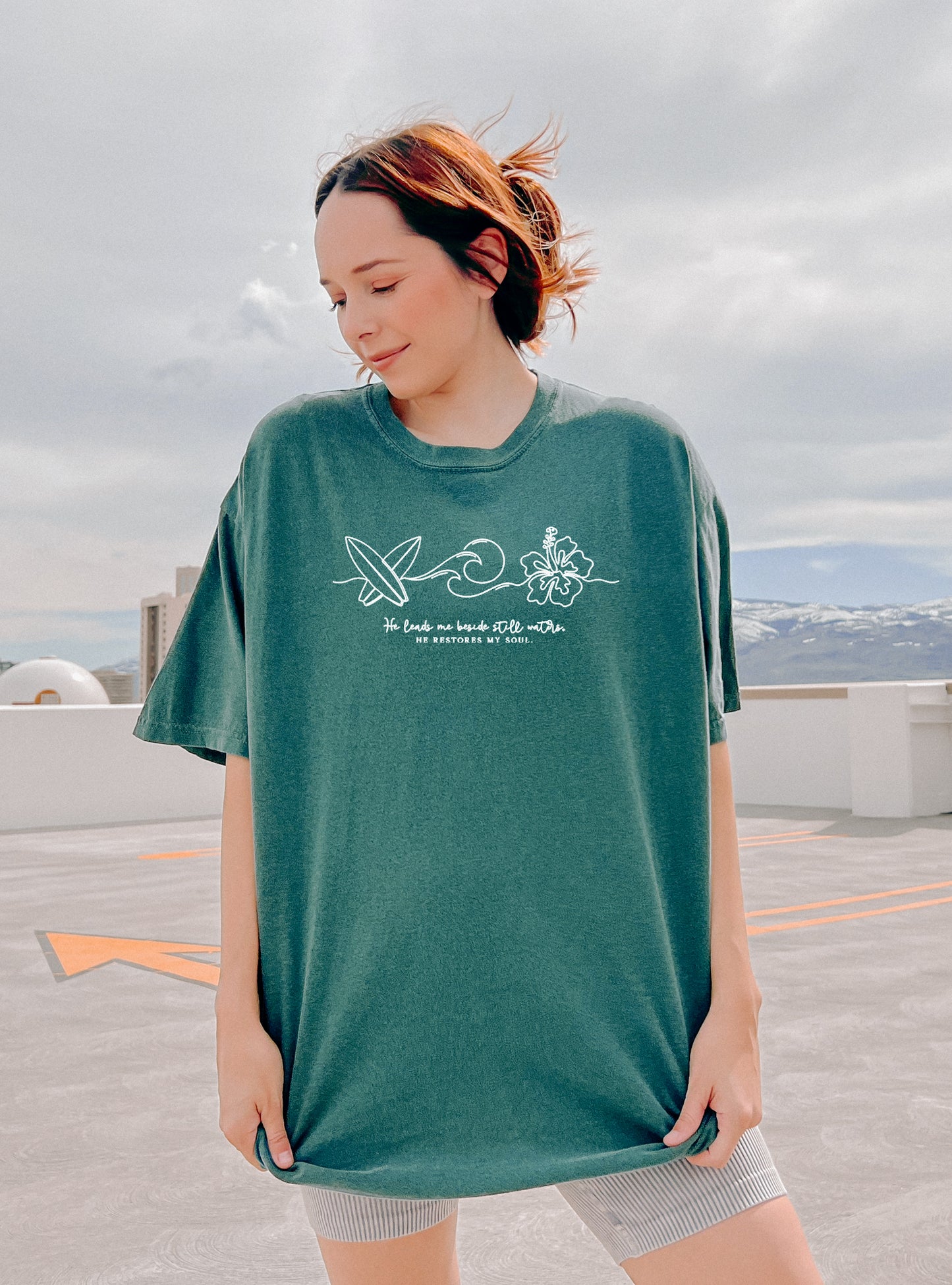 HE LEADS ME BESIDE STILL WATERS UNISEX TEE