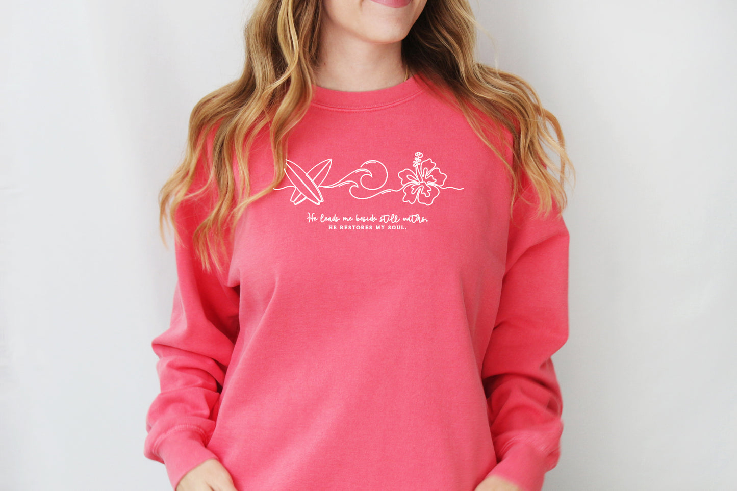 HE LEADS ME BESIDE STILL WATER UNISEX SWEATSHIRT