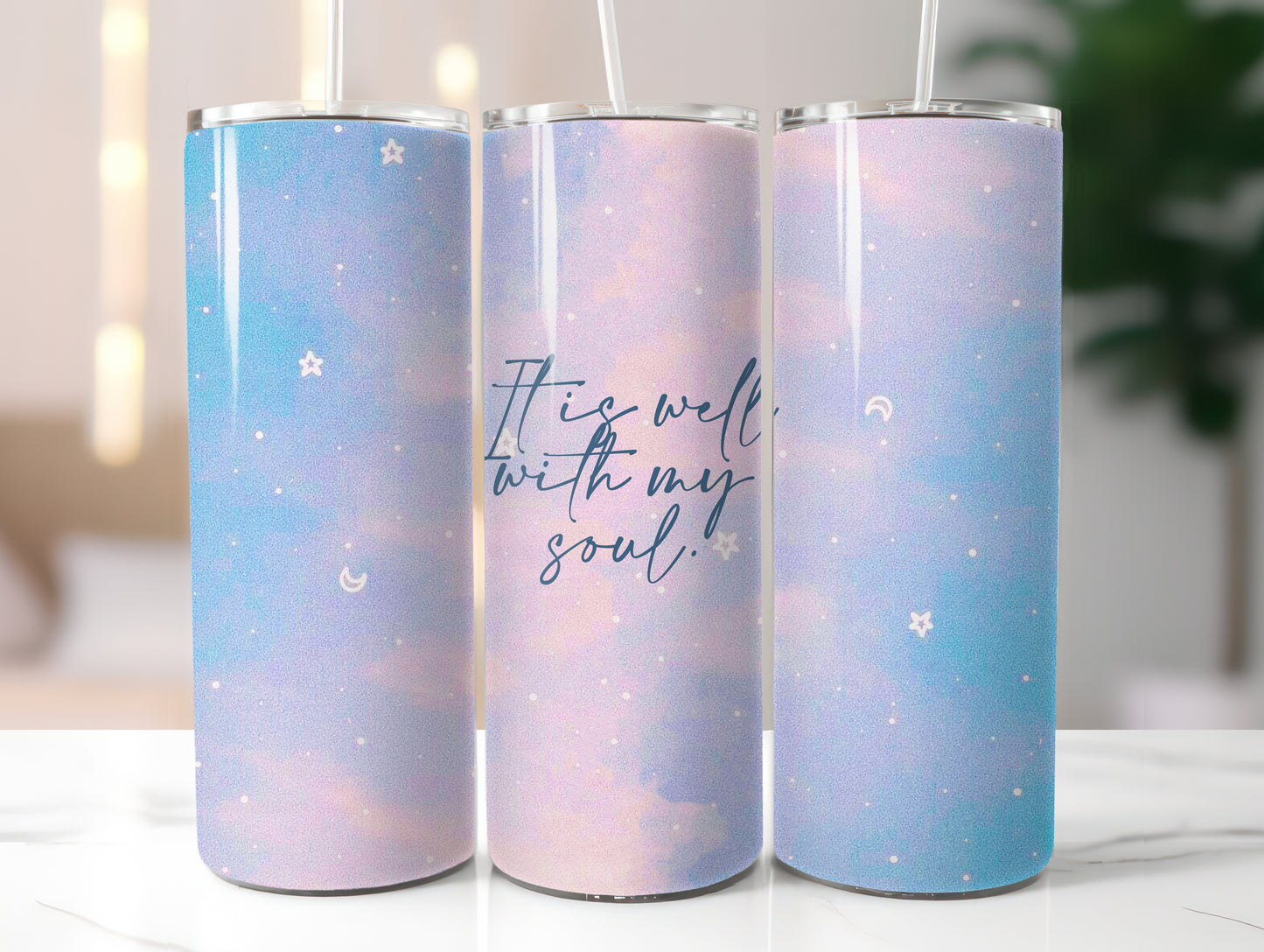 IT IS WELL WITH MY SOUL 20 OZ. STAINLESS STEEL SKINNY TUMBLER