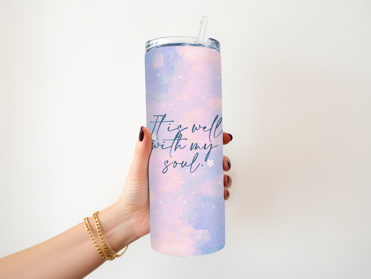 IT IS WELL WITH MY SOUL 20 OZ. STAINLESS STEEL SKINNY TUMBLER