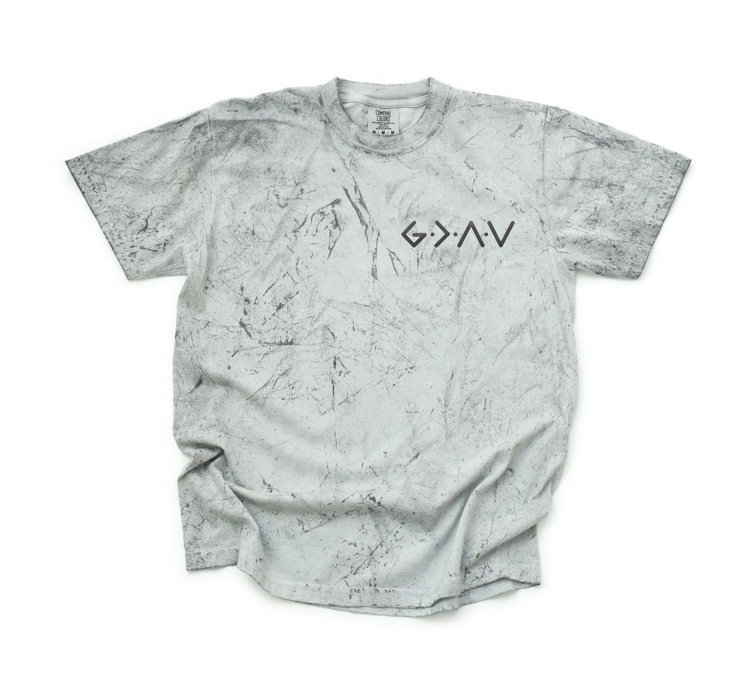 GOD IS GREATER THAN OUR HIGHS AND LOWS UNISEX SMOKE TEE (PUFFED DESIGN)