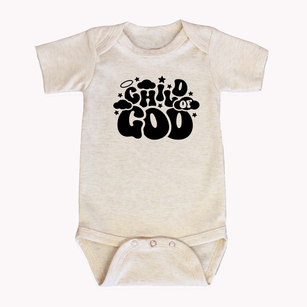 "CHILD OF GOD" BODYSUIT IN OATMEAL