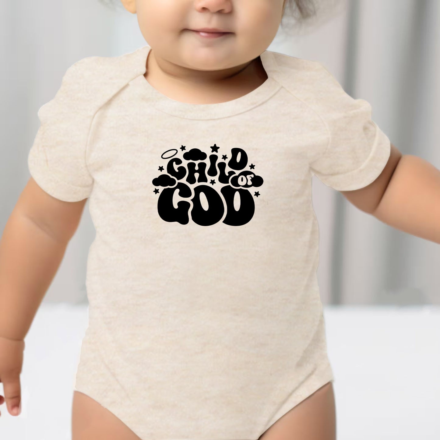"CHILD OF GOD" BODYSUIT IN OATMEAL
