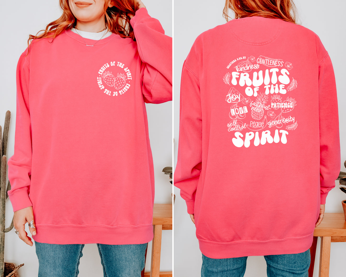 FRUIT OF THE SPIRIT FRONT AND BACK UNISEX SWEATSHIRT