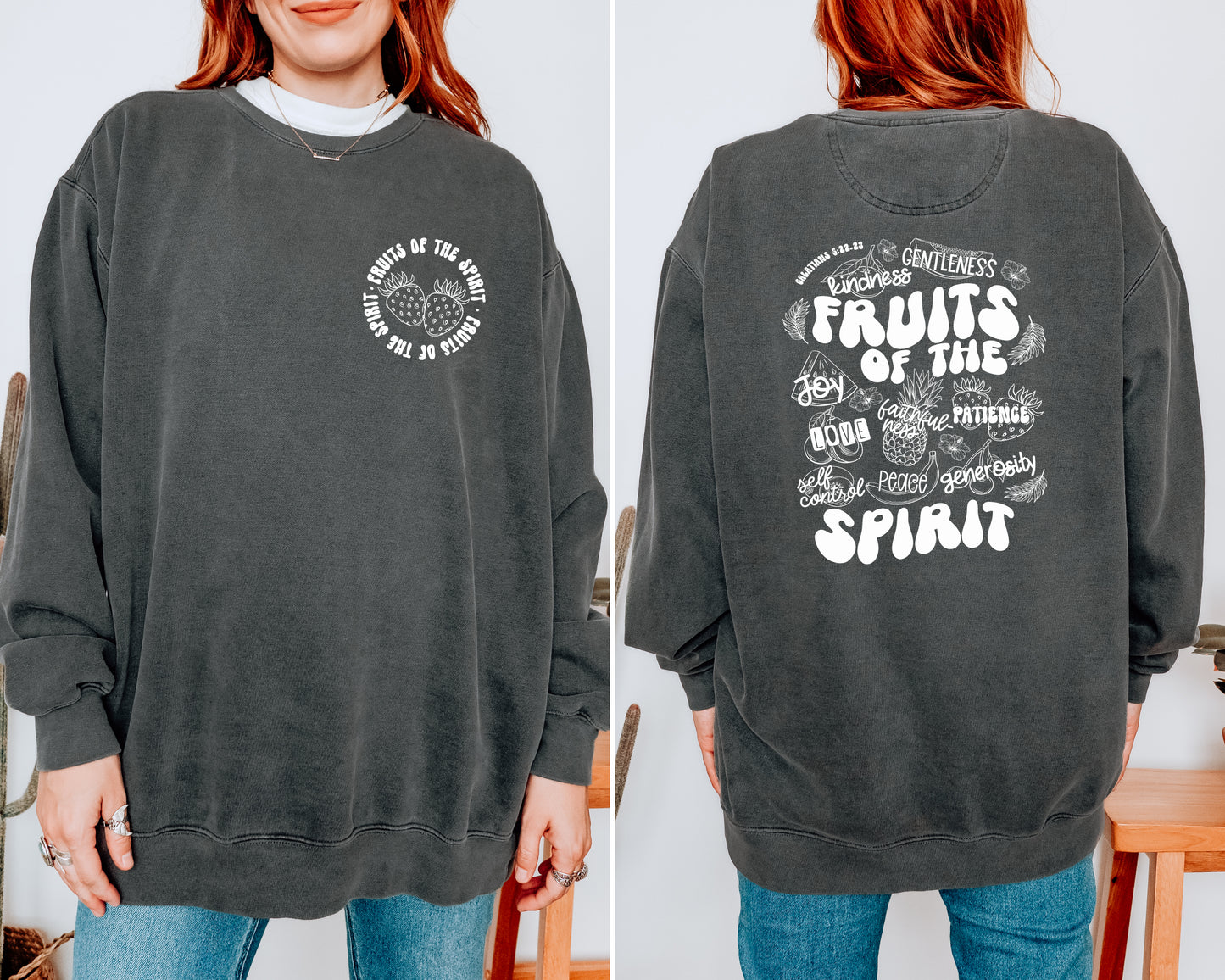 FRUIT OF THE SPIRIT FRONT AND BACK UNISEX SWEATSHIRT