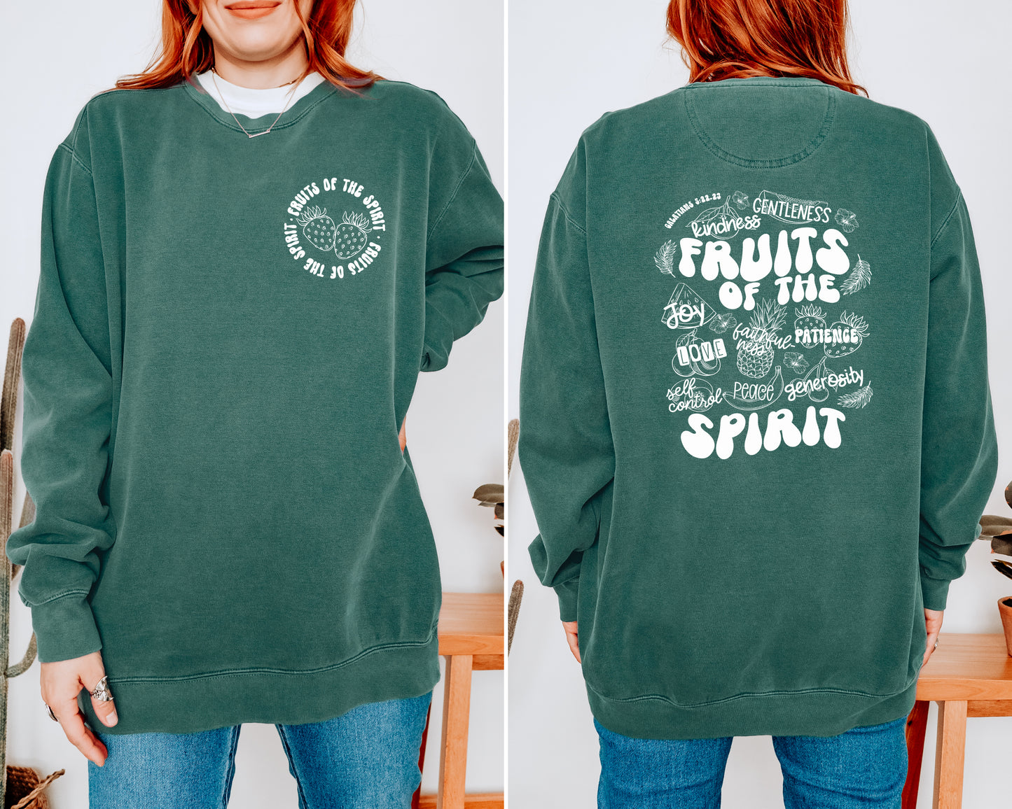 FRUIT OF THE SPIRIT FRONT AND BACK UNISEX SWEATSHIRT