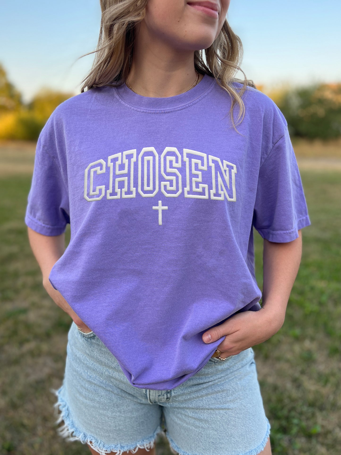 PUFFY CHOSEN WITH CROSS UNISEX TEE