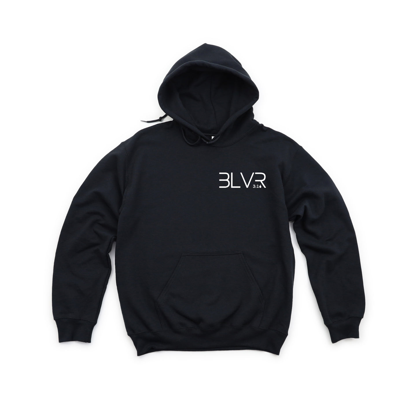 BELIEVER JOHN 3:16 UNISEX BLACK HOODIE