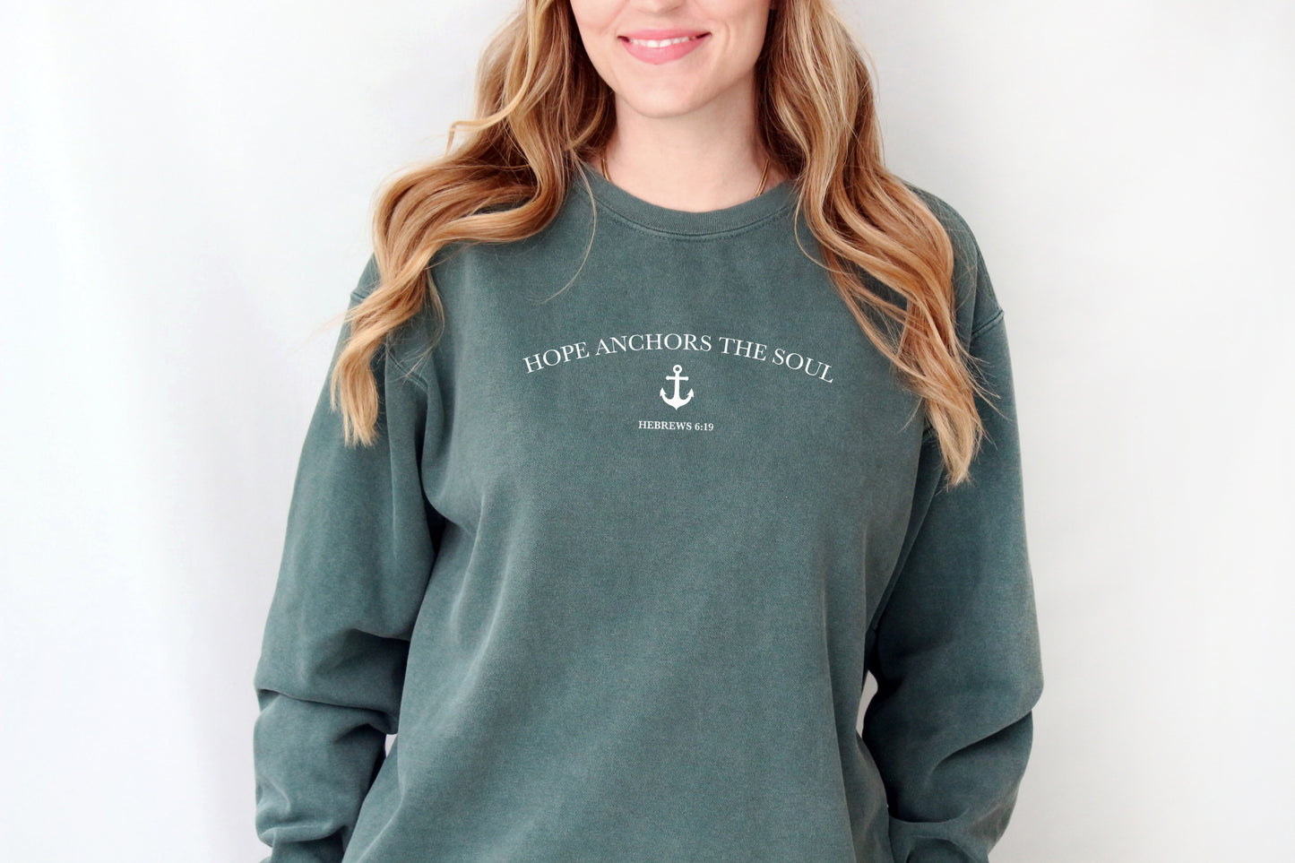 HOPE ANCHORS THE SOUL - LARGE IN BLUE SPRUCE