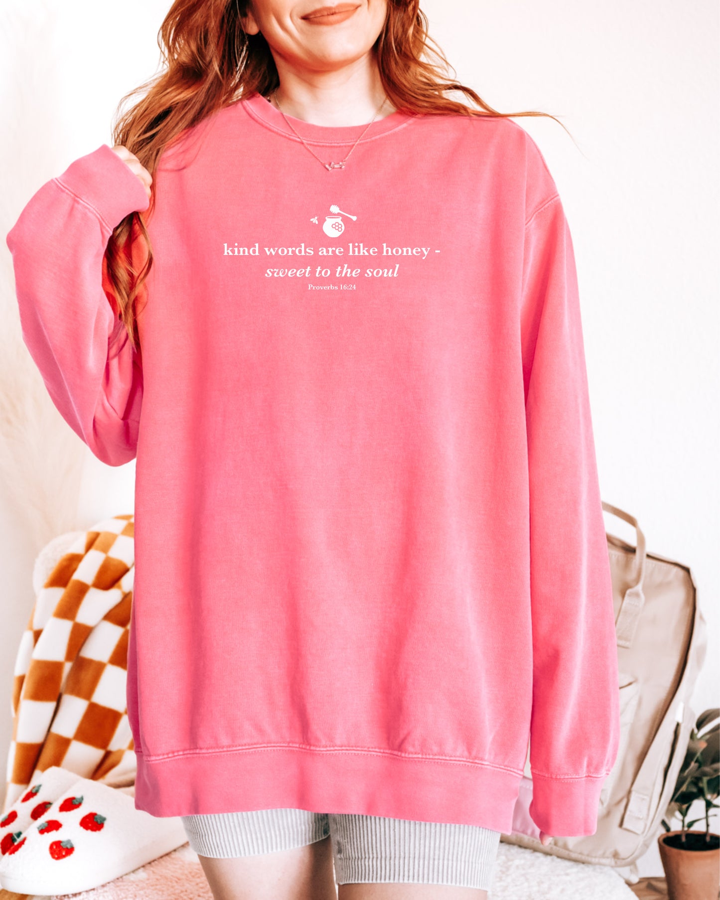 KIND WORDS ARE LIKE HONEY UNISEX SWEATSHIRT