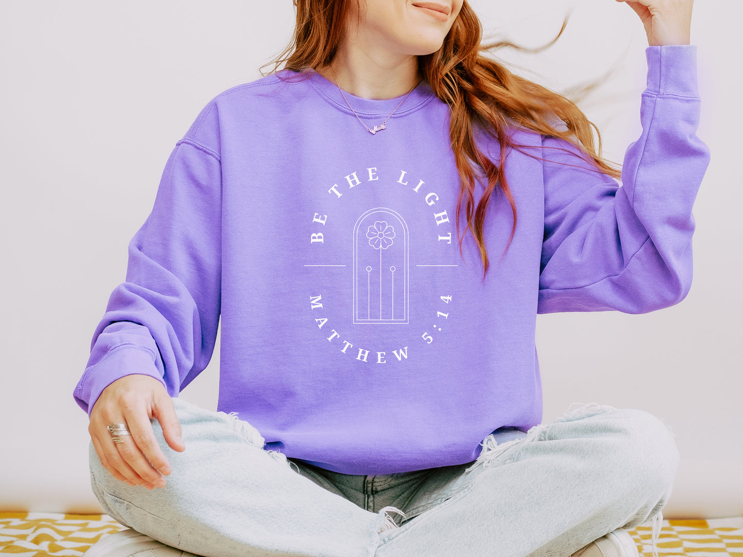 BE THE LIGHT MATTHEW 5:14 UNISEX SWEATSHIRT