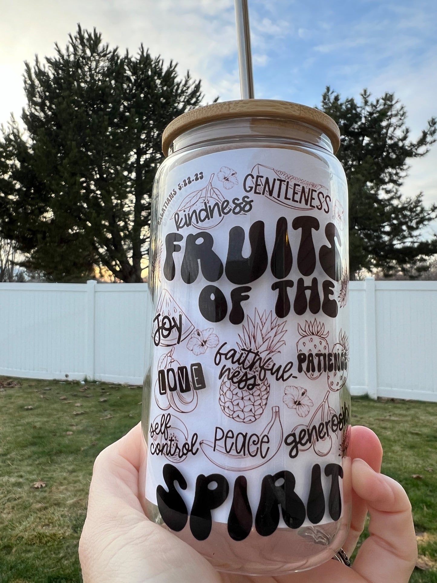 FRUIT OF THE SPIRIT GLASS TUMBLER