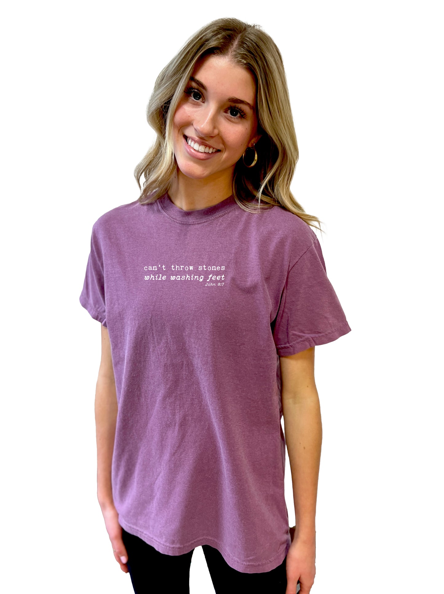 CAN'T THROW STONES WHILE WASHING FEET UNISEX TEE