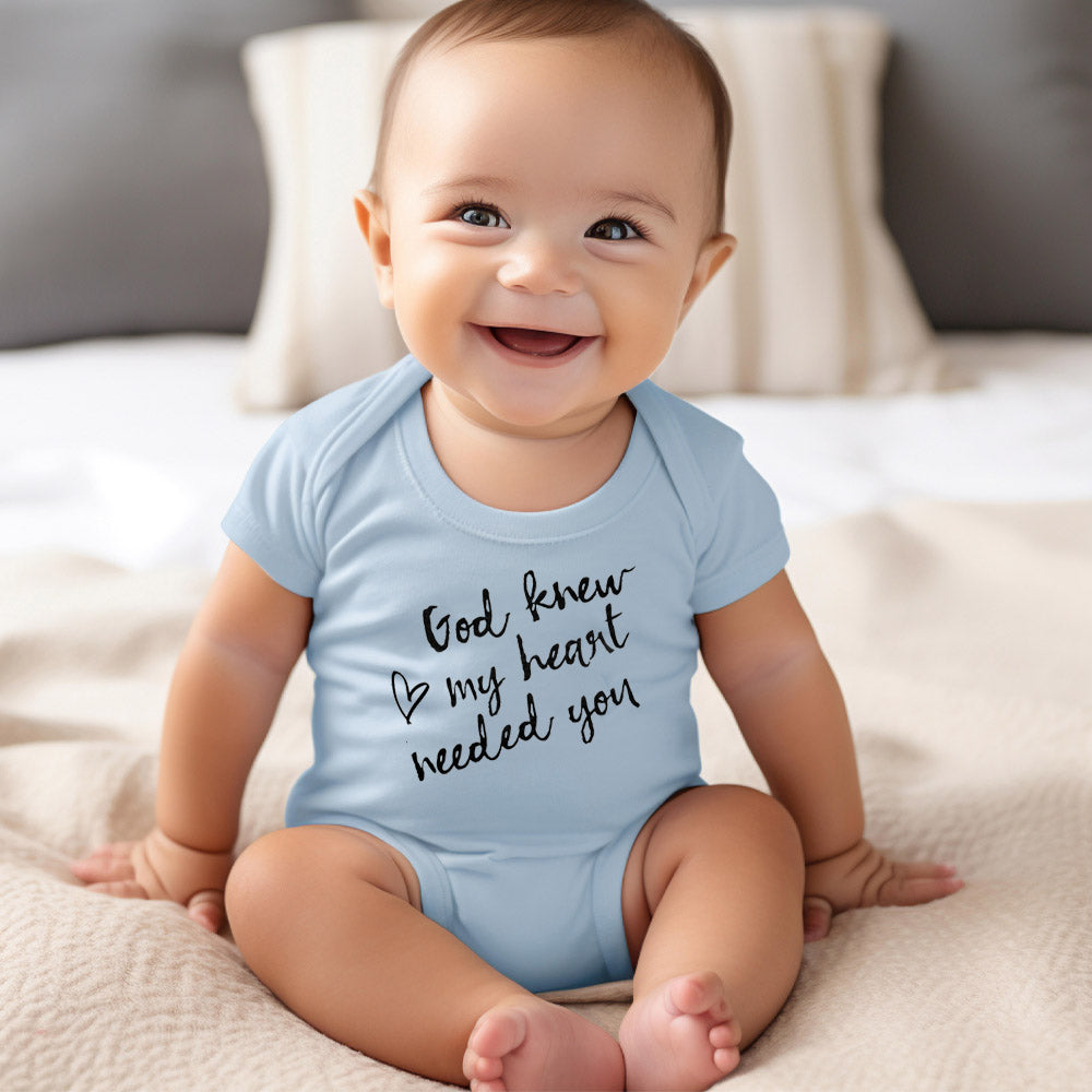 "GOD KNEW MY HEART NEEDED YOU" BODYSUIT IN BLUE