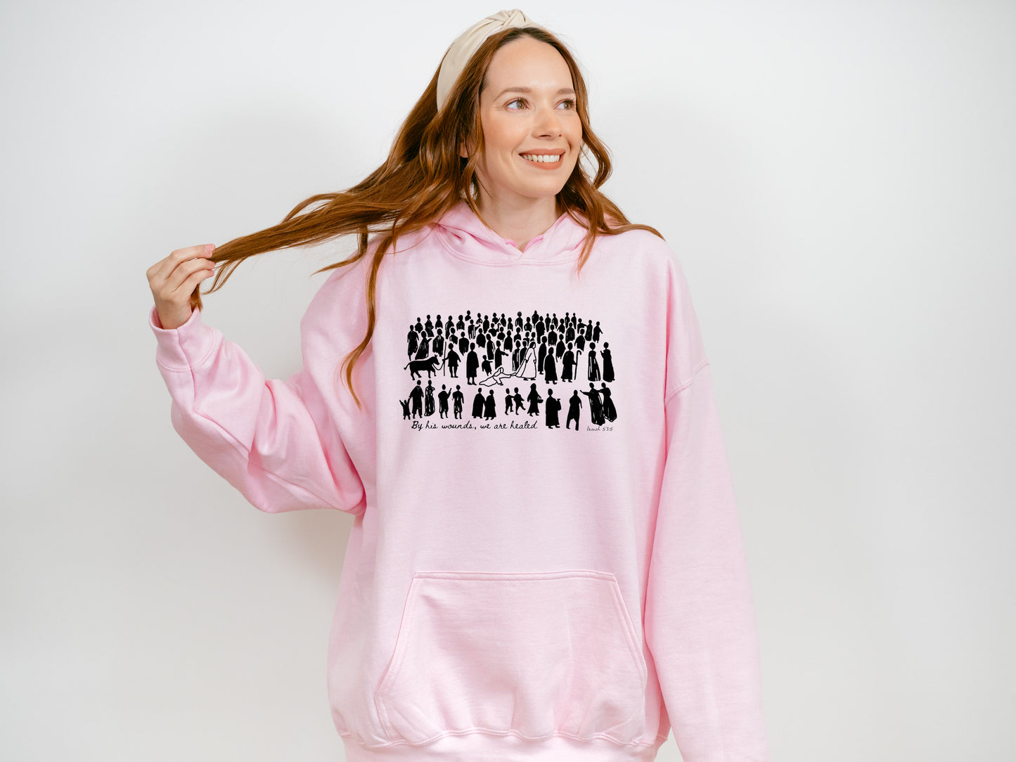 BY HIS WOUNDS WE ARE HEALED UNISEX HOODED SWEATSHIRT