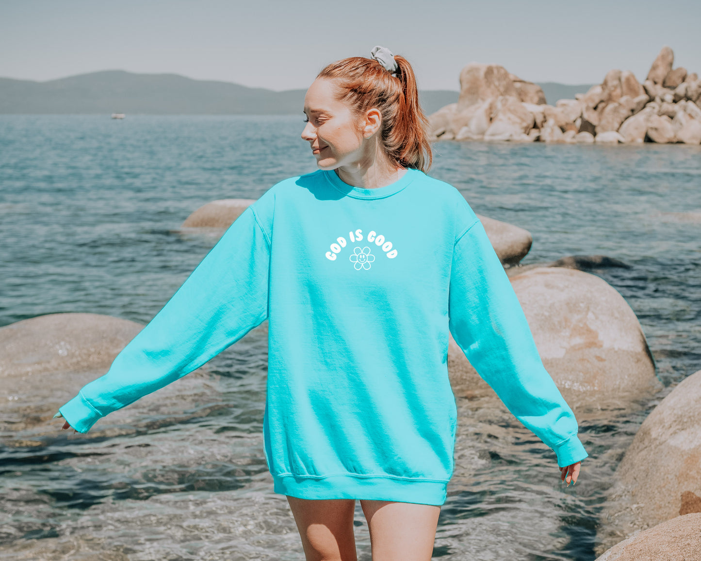 GOD IS GOOD SMILEY FACE UNISEX SWEATSHIRT
