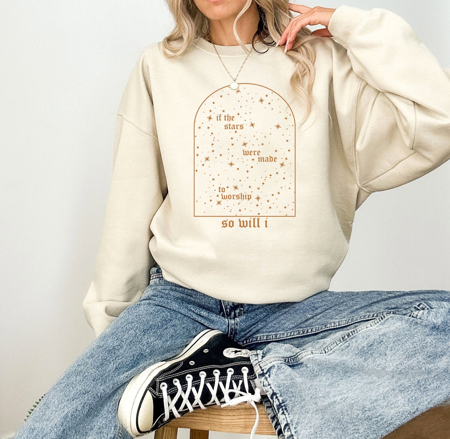 IF THE STARS WERE MADE TO WORSHIP SO WILL I UNISEX SWEATSHIRT