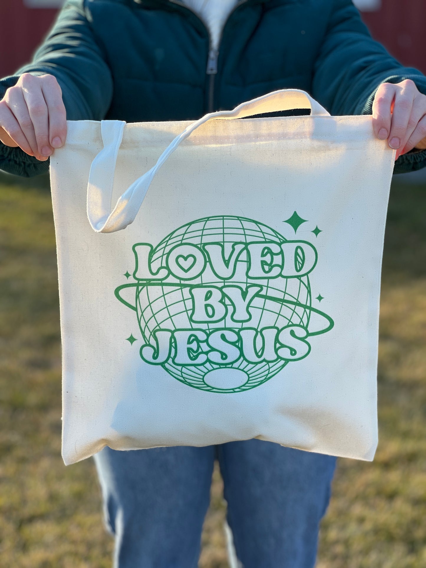 LOVED BY JESUS TOTE BAG