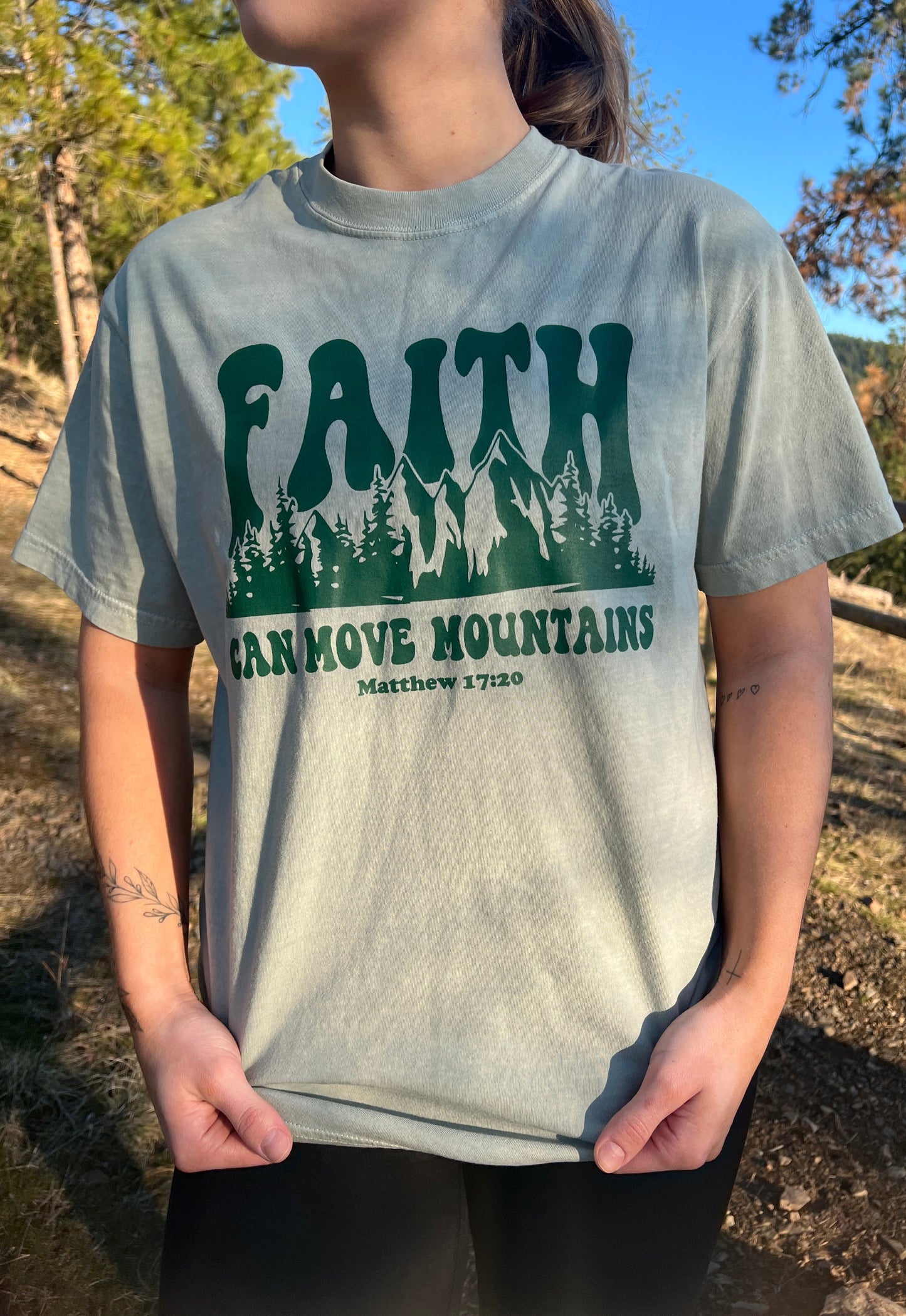 FAITH CAN MOVE MOUNTAINS MATTHEW 17:20 UNISEX TEE