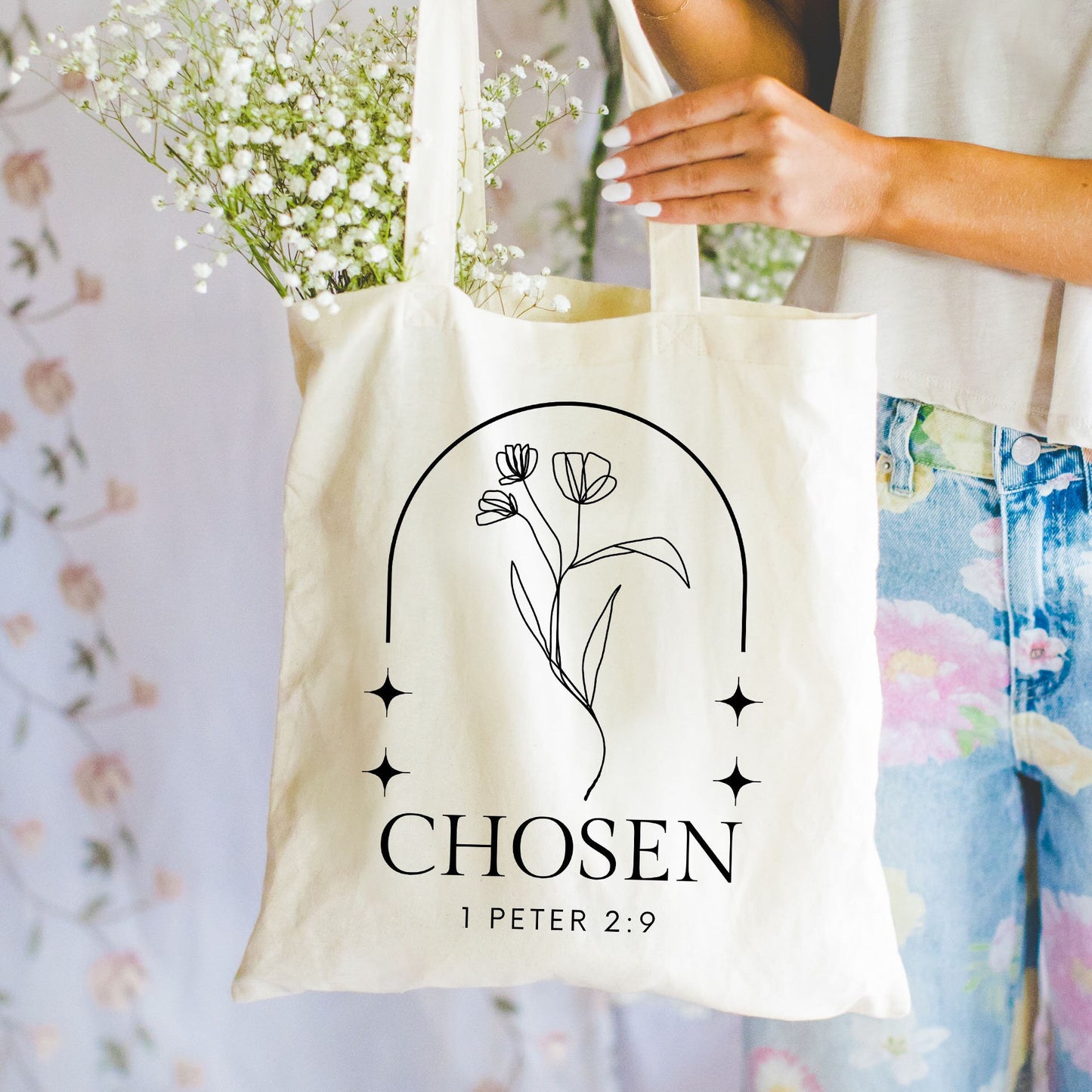 CHOSEN 1 PETER 2:9 TOTE BAG