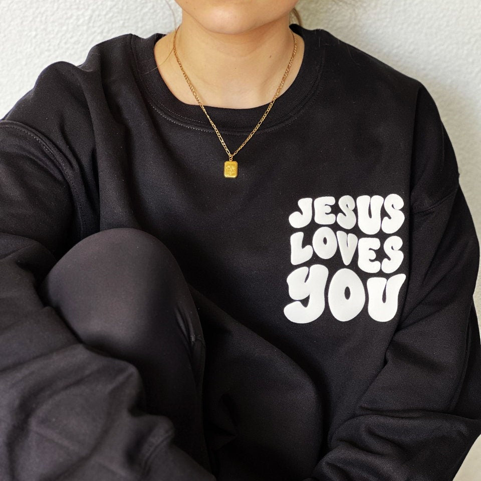 PUFFY JESUS LOVES YOU UNISEX SWEATSHIRT