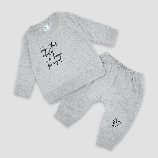 "FOR THIS CHILD WE HAVE PRAYED" LIGHTWEIGHT MATCHING TOP AND BOTTOM