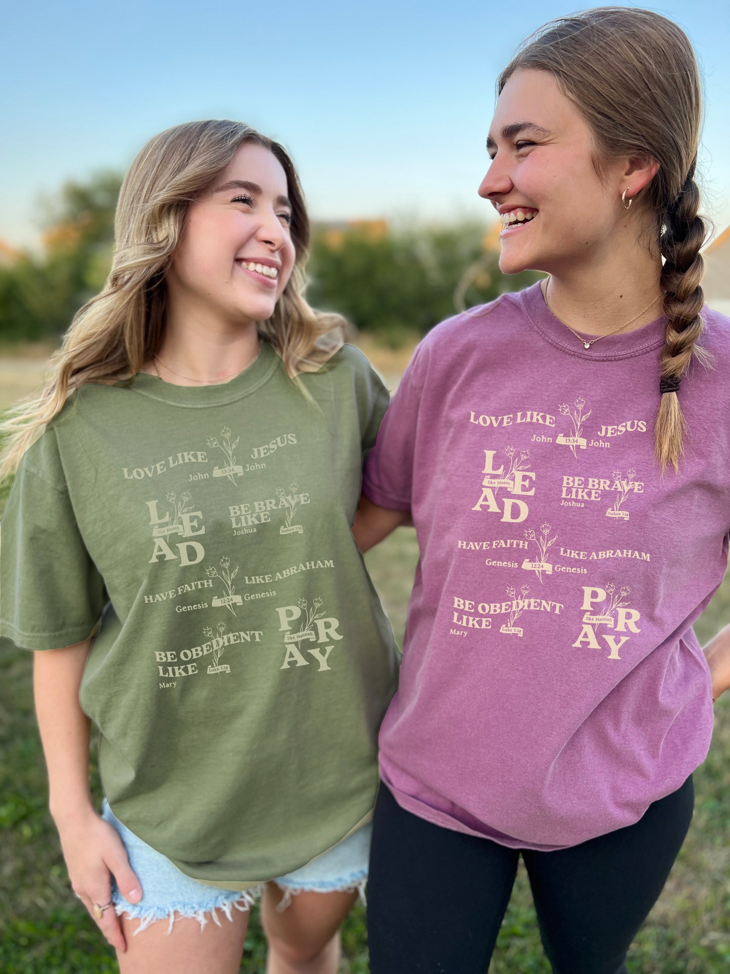 LOVE, LEAD, PRAY, BE BRAVE, BE OBEDIENT: POPULAR BIBLE VERSES UNISEX TEE