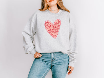 JOHN 3:16 HEART DESIGN UNISEX SWEATSHIRT