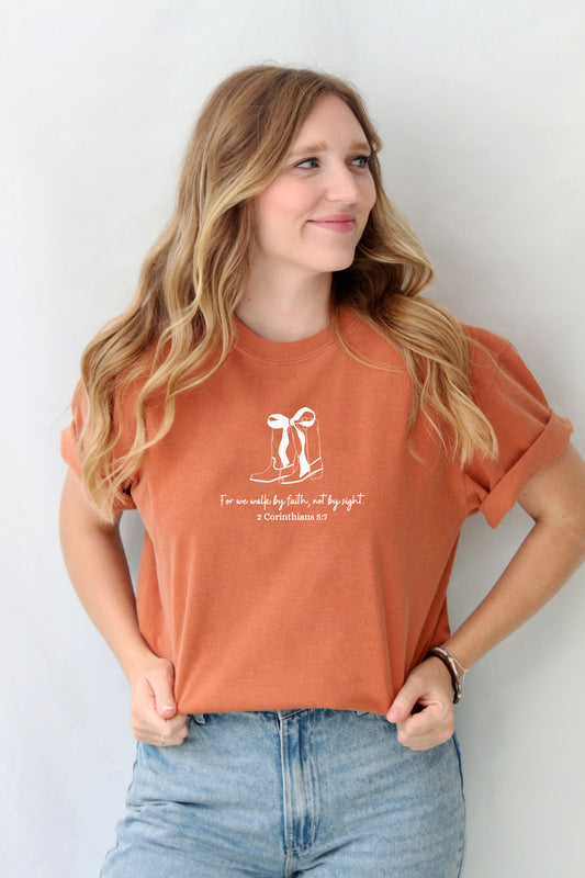 FOR WE WALK BY FAITH, NOT BY SIGHT UNISEX TEE