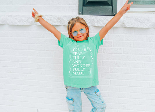 I AM FEARFULLY AND WONDERFULLY MADE UNISEX TEE  - SIZE YOUTH MEDIUM