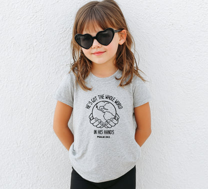 HE'S GOT THE WHOLE WORLD IN HIS HANDS TODDLER TEE