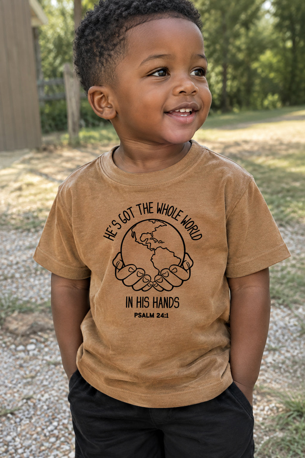 HE'S GOT THE WHOLE WORLD IN HIS HANDS TODDLER TEE