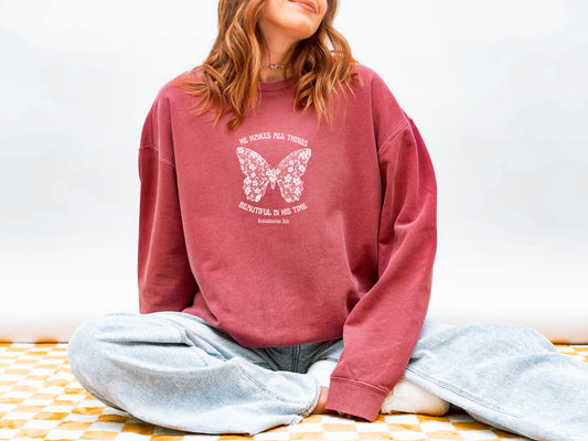HE MAKES ALL THINGS BEAUTIFUL IN HIS TIME UNISEX SWEATSHIRT