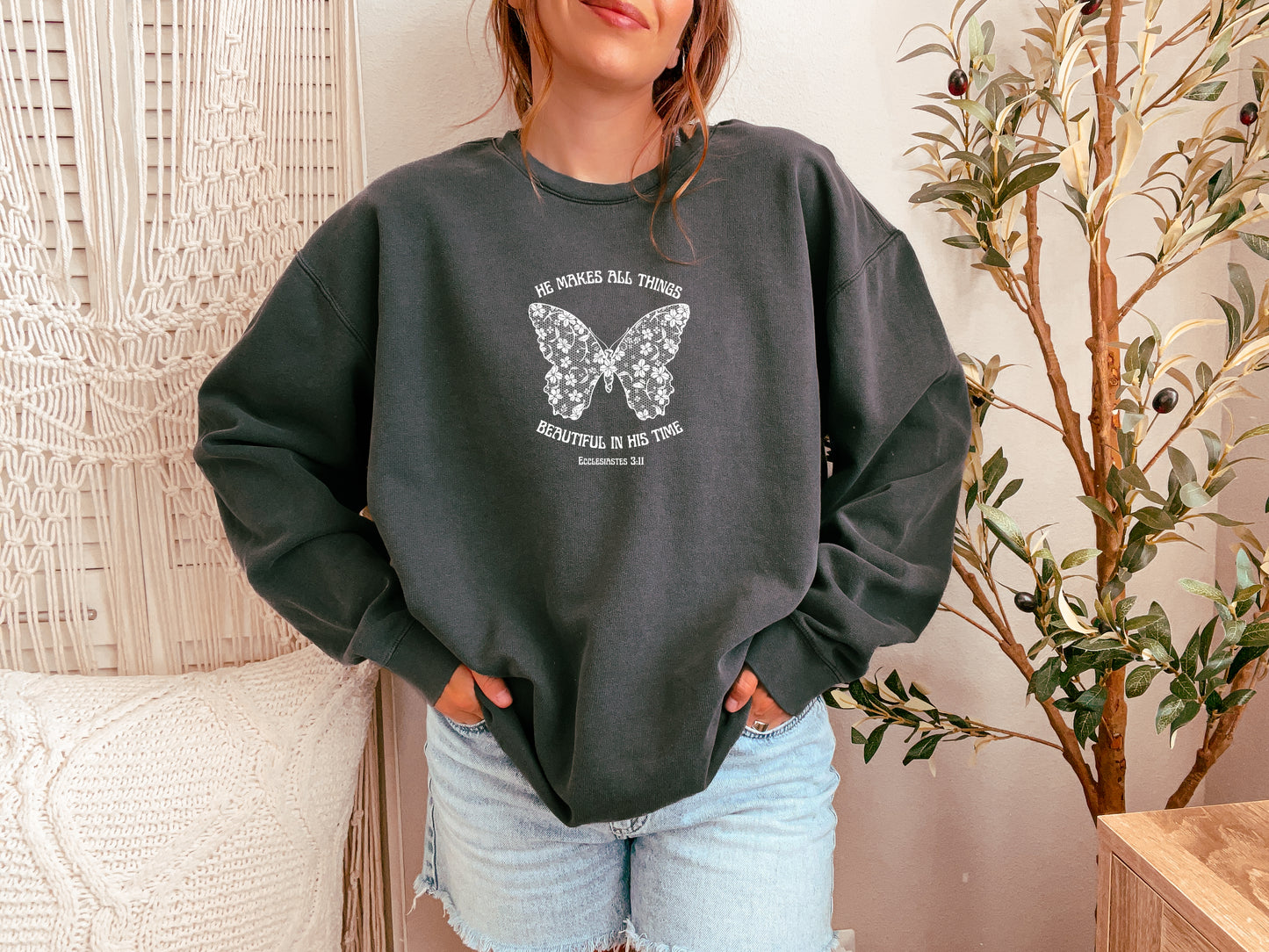 HE MAKES ALL THINGS BEAUTIFUL IN HIS TIME UNISEX SWEATSHIRT