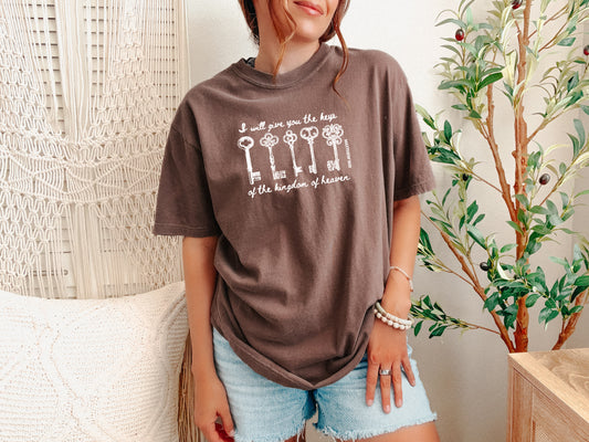 I WILL GIVE YOU THE KEYS OF THE KINGDOM OF HEAVEN UNISEX TEE
