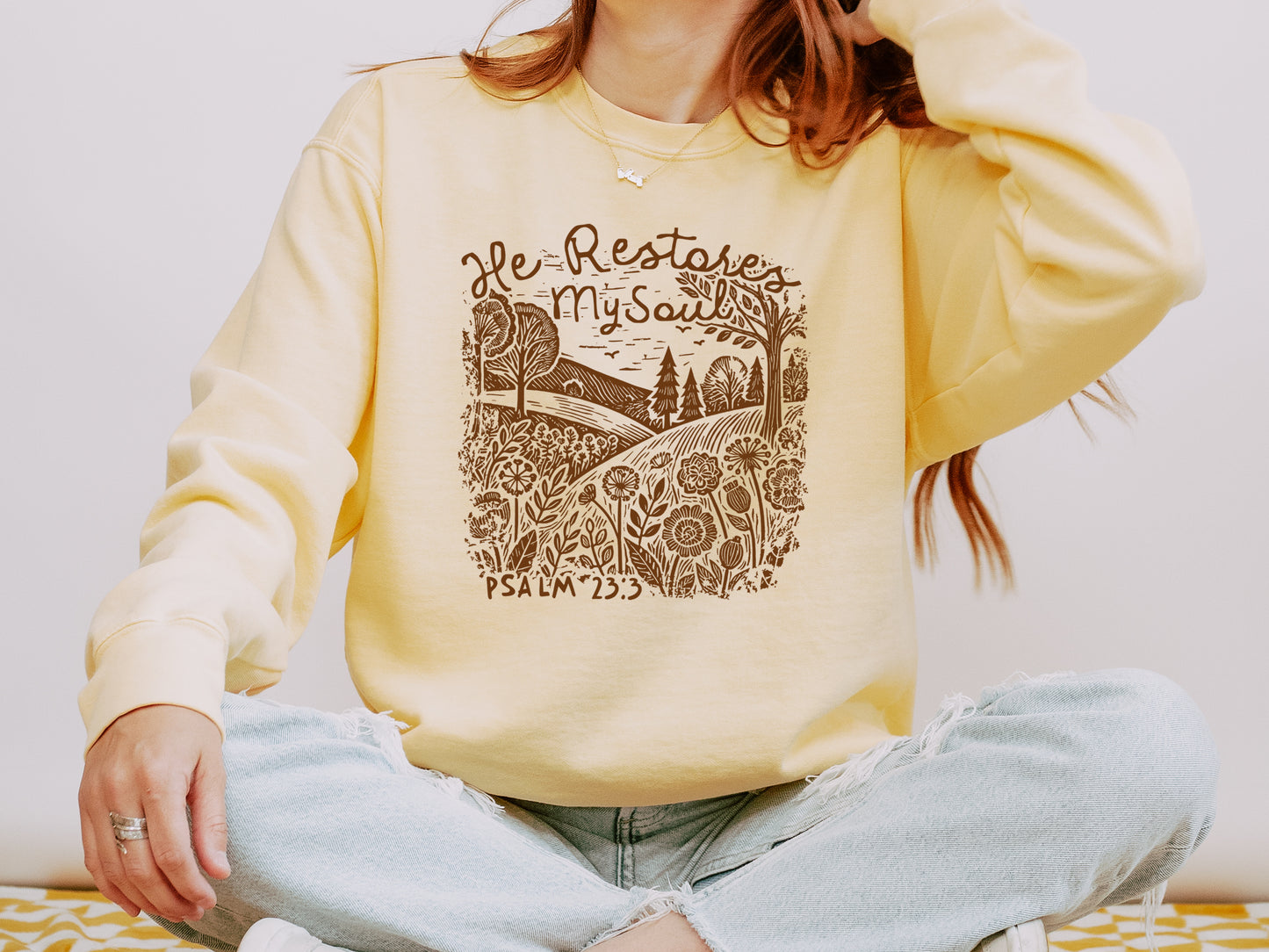 HE RESTORES MY SOUL UNISEX SWEATSHIRT