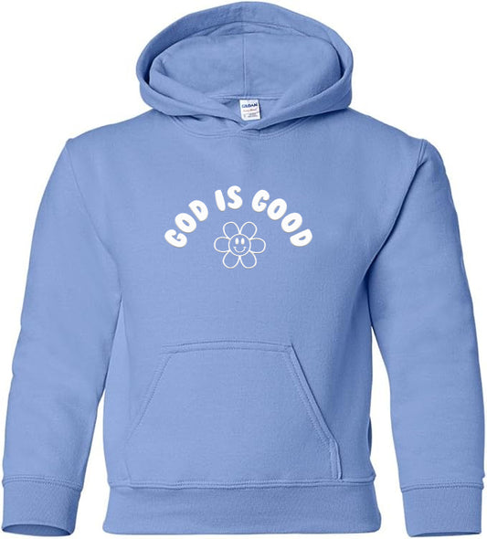 PUFFY GOD IS GOOD - SIZE YOUTH MEDIUM, CAROLINA BLUE