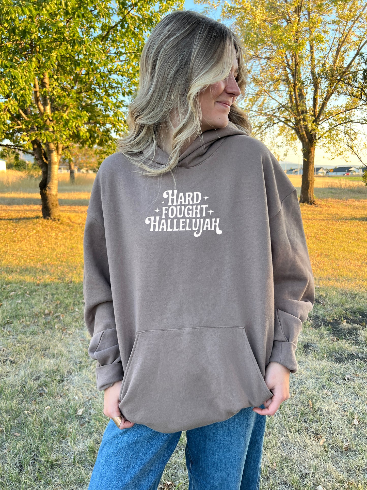 PUFFY HARD FOUGHT HALLELUJAH UNISEX HOODED SWEATSHIRT