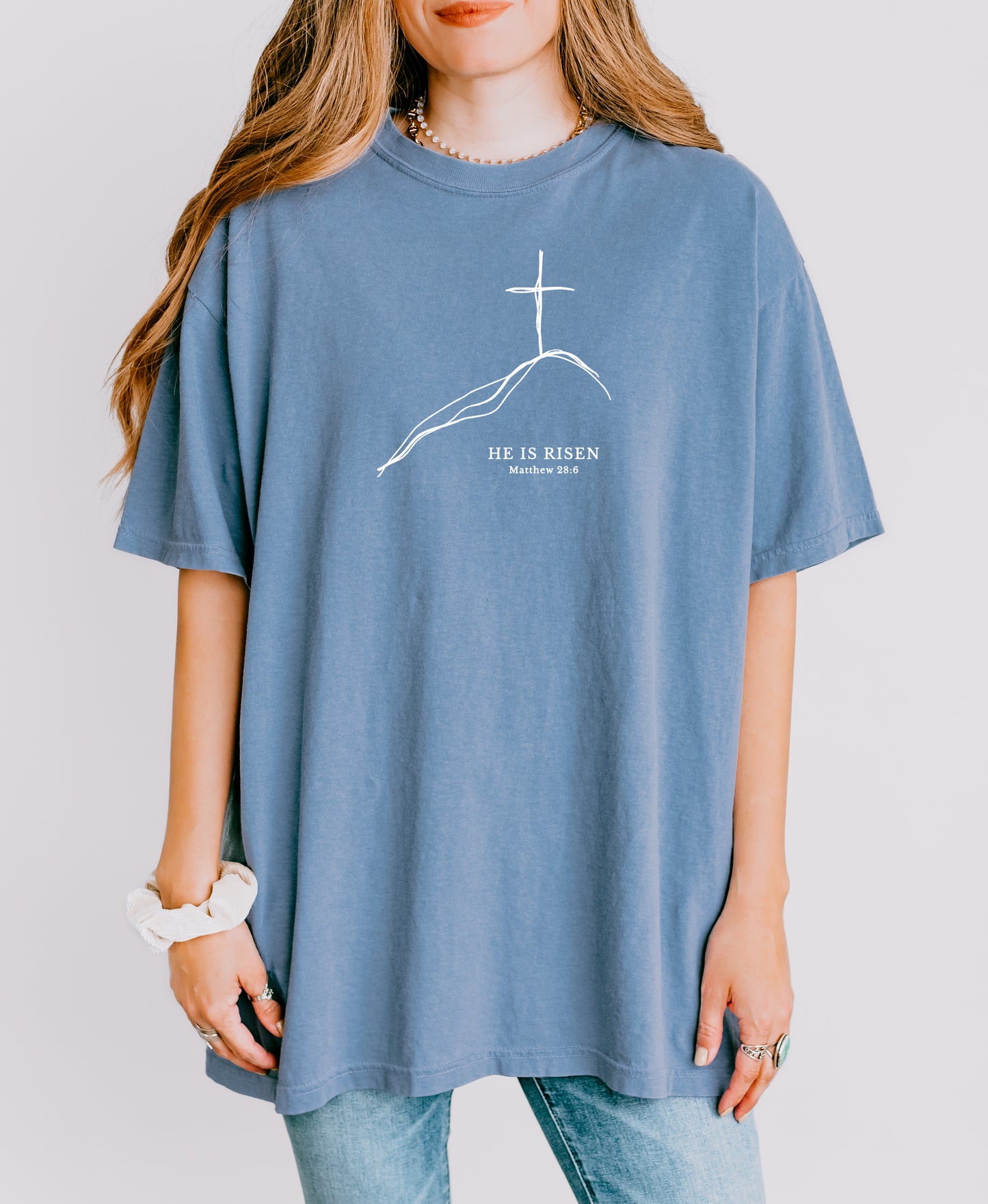 EASTER MINIMALIST CROSS ON A HILL UNISEX TEE