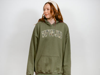CAMO WWJD UNISEX HOODED SWEATSHIRT