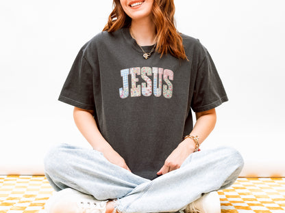 PREPPY FAUX PATCHWORK JESUS UNISEX TEE