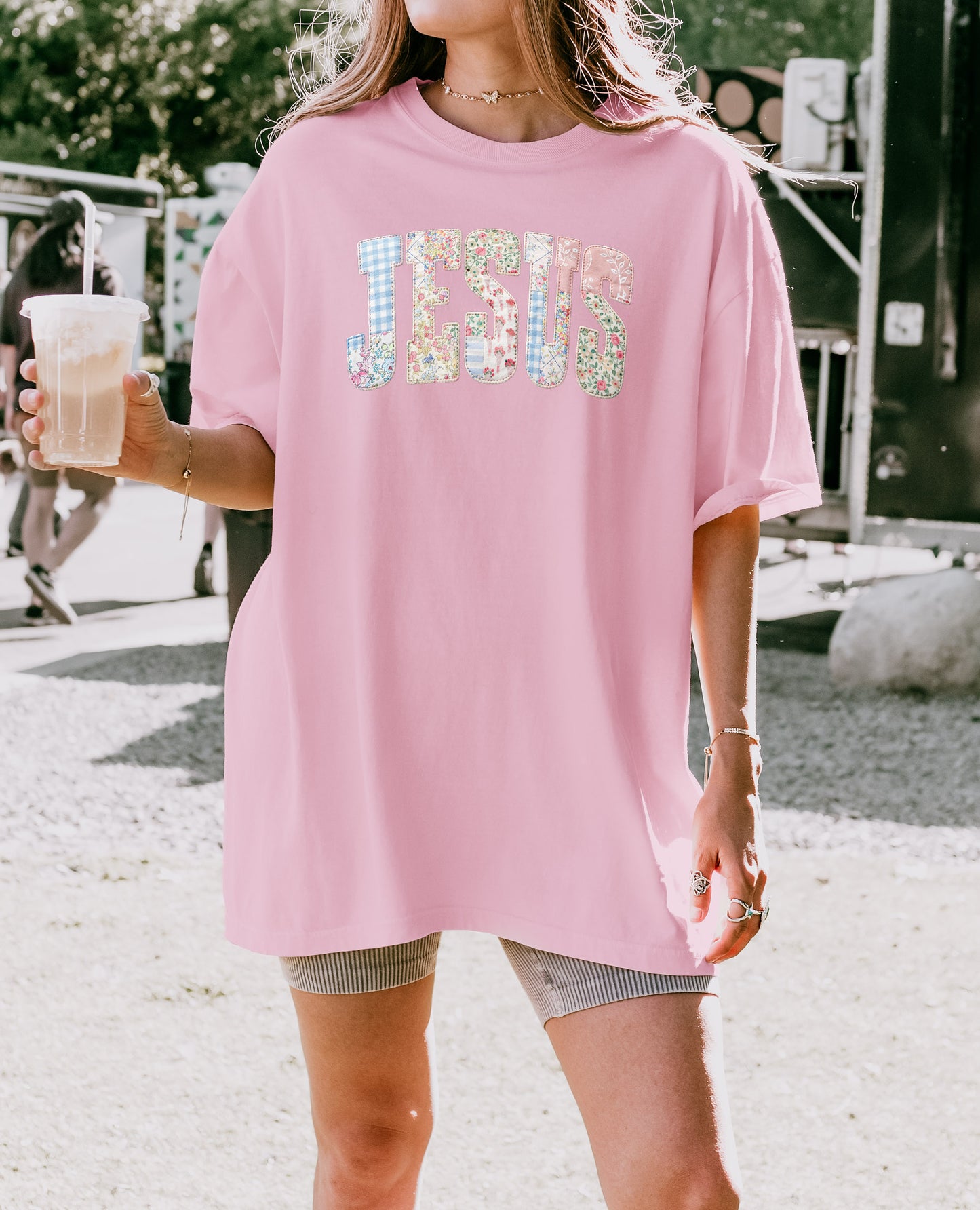 PREPPY FAUX PATCHWORK JESUS UNISEX TEE