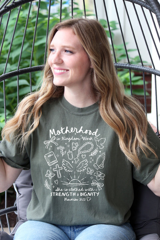 MOTHERHOOD IS KINGDOM WORK UNISEX TEE