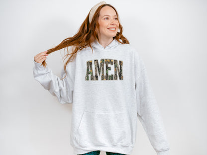 CAMO AMEN UNISEX HOODED SWEATSHIRT