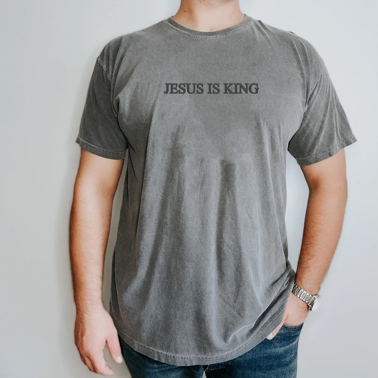 JESUS IS KING UNISEX TEE (PUFFED DESIGN)